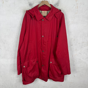 Burberry Red Zipped Long Coat