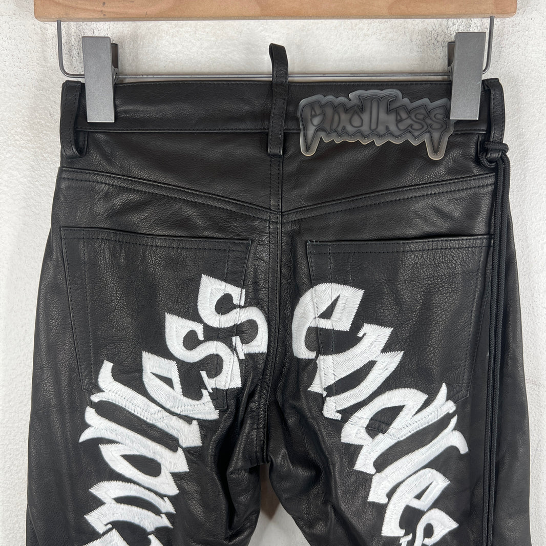 Endless Denim Black/White Leather Pants