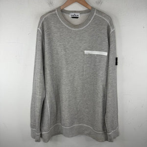 Stone Island Gray Zipper Pocket Crewneck