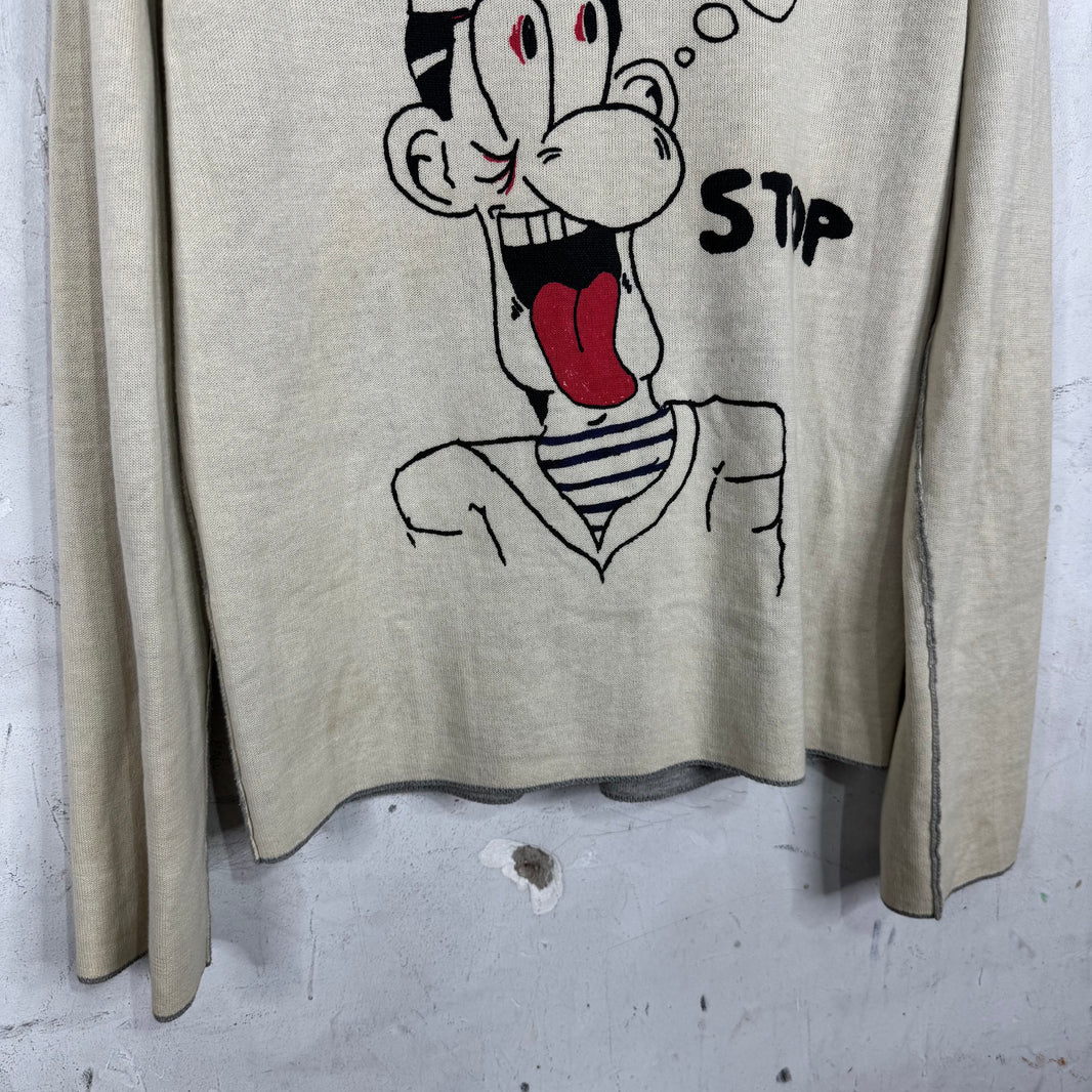 CDG HP "Permission Stop" Reversible Zip Sweater