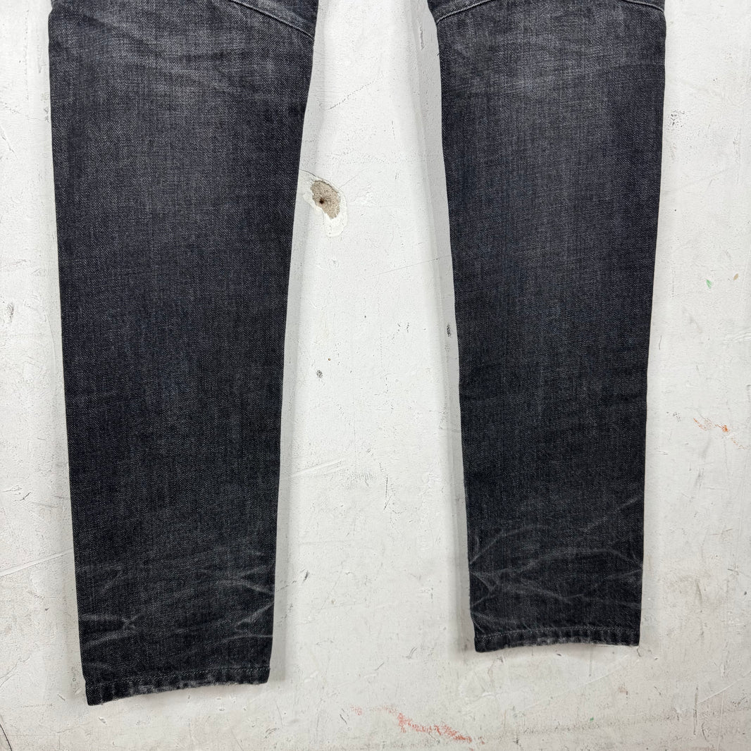 Balmain Charcoal Wash Biker Jeans