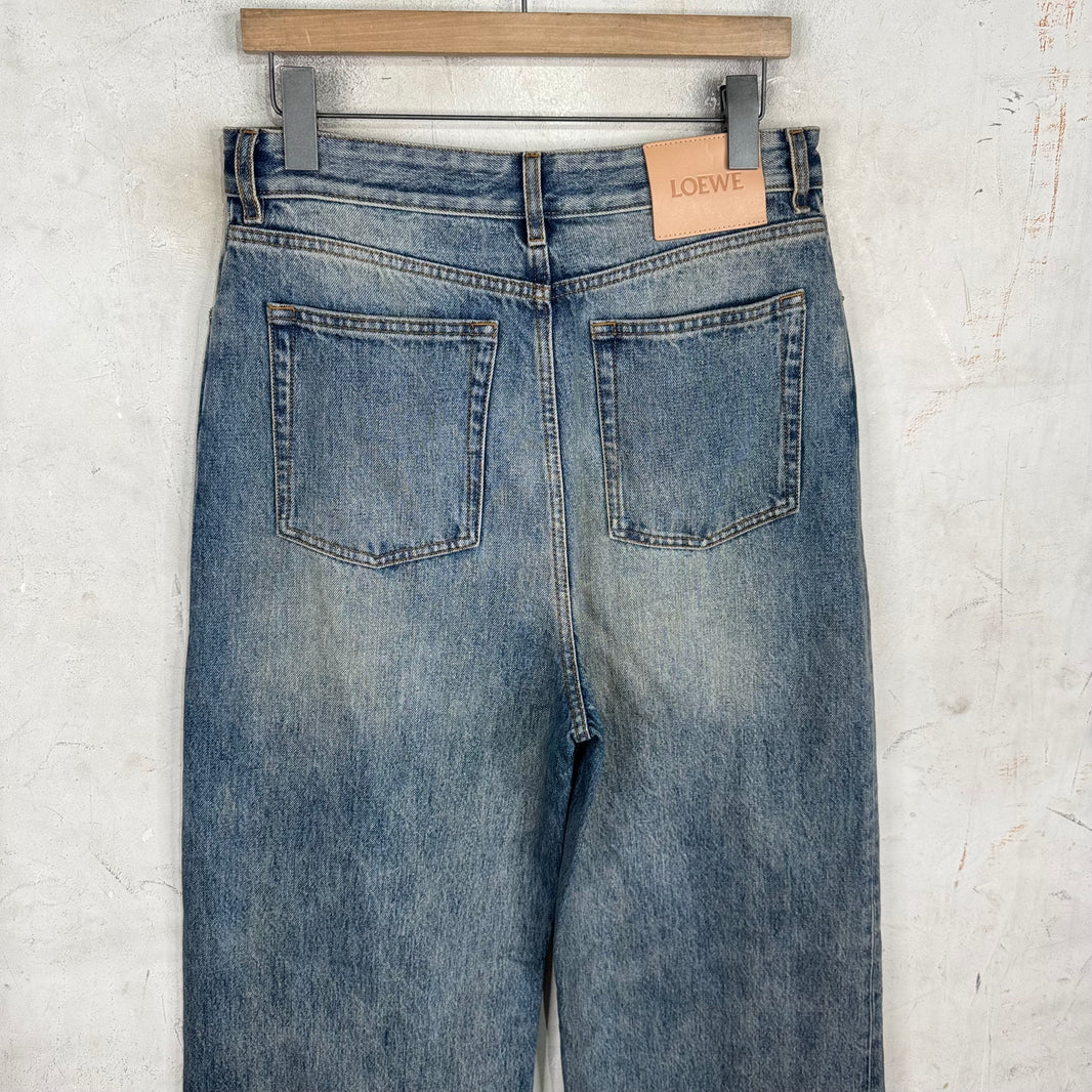 Loewe Dirty Wash High Rise Flared Jeans