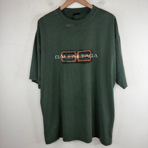 Balenciaga Green Interlock BB Logo T-Shirt