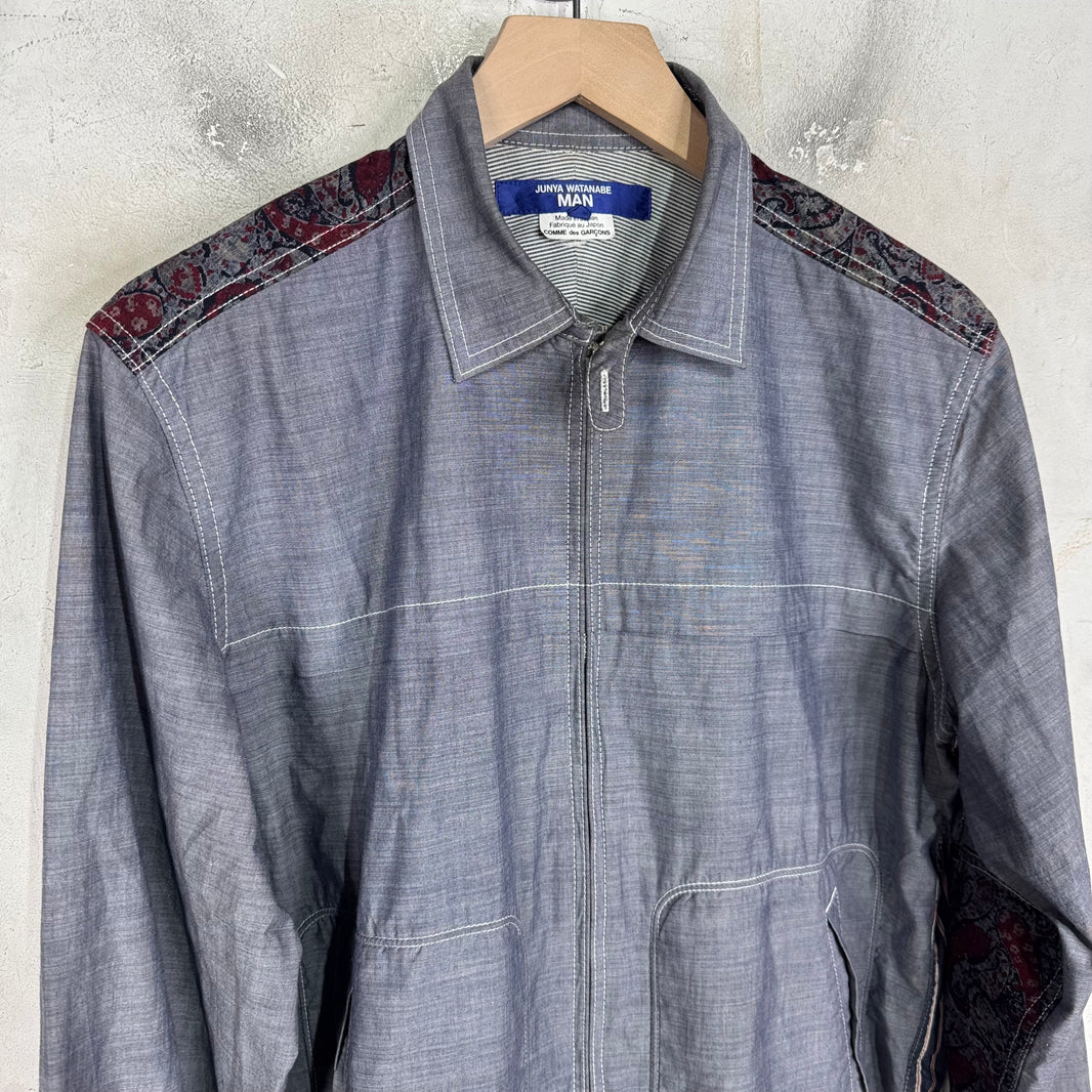 Junya Watanabe Pasiley Patchworked L/S Zipped Shirt
