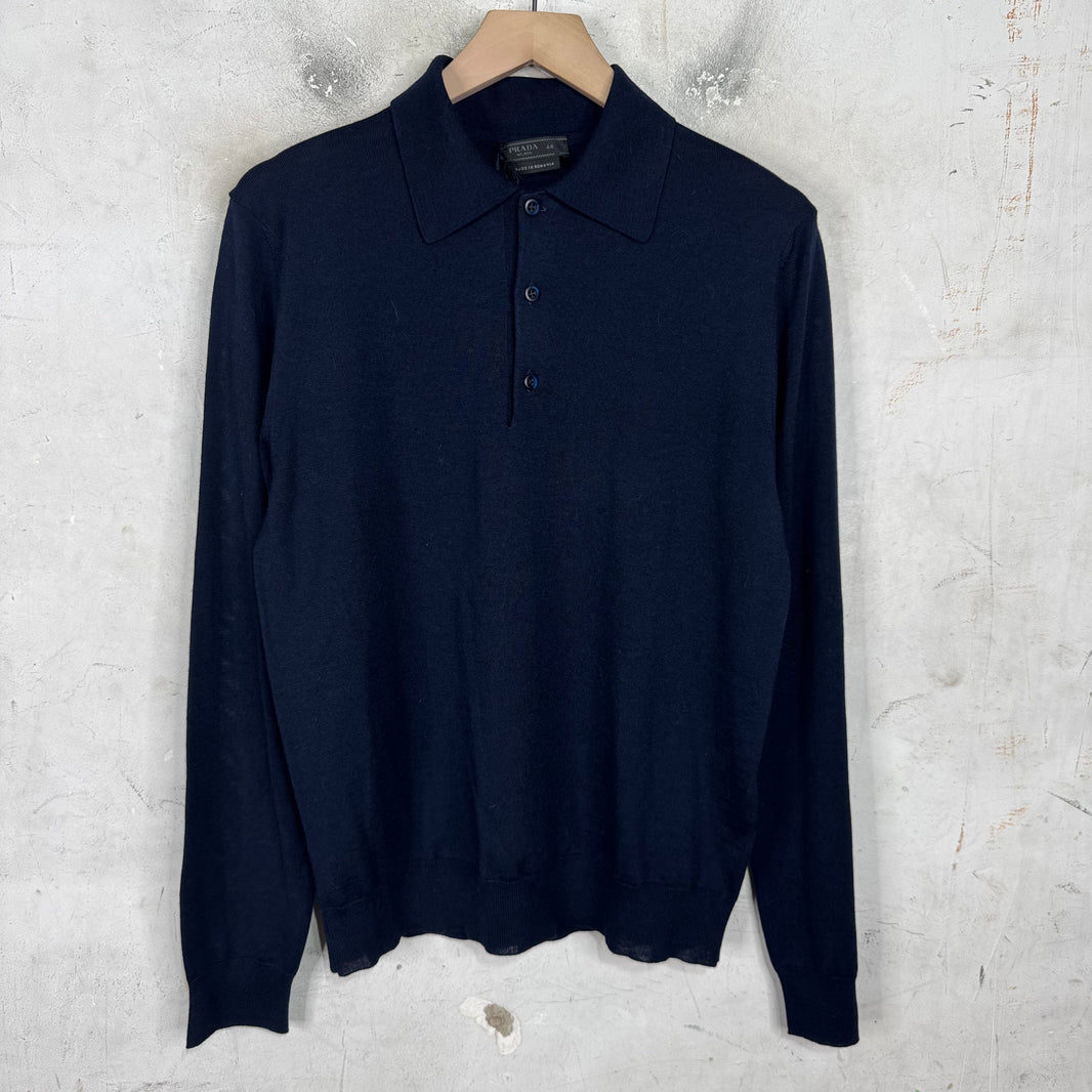 Prada Wool Rugby Polo Sweater