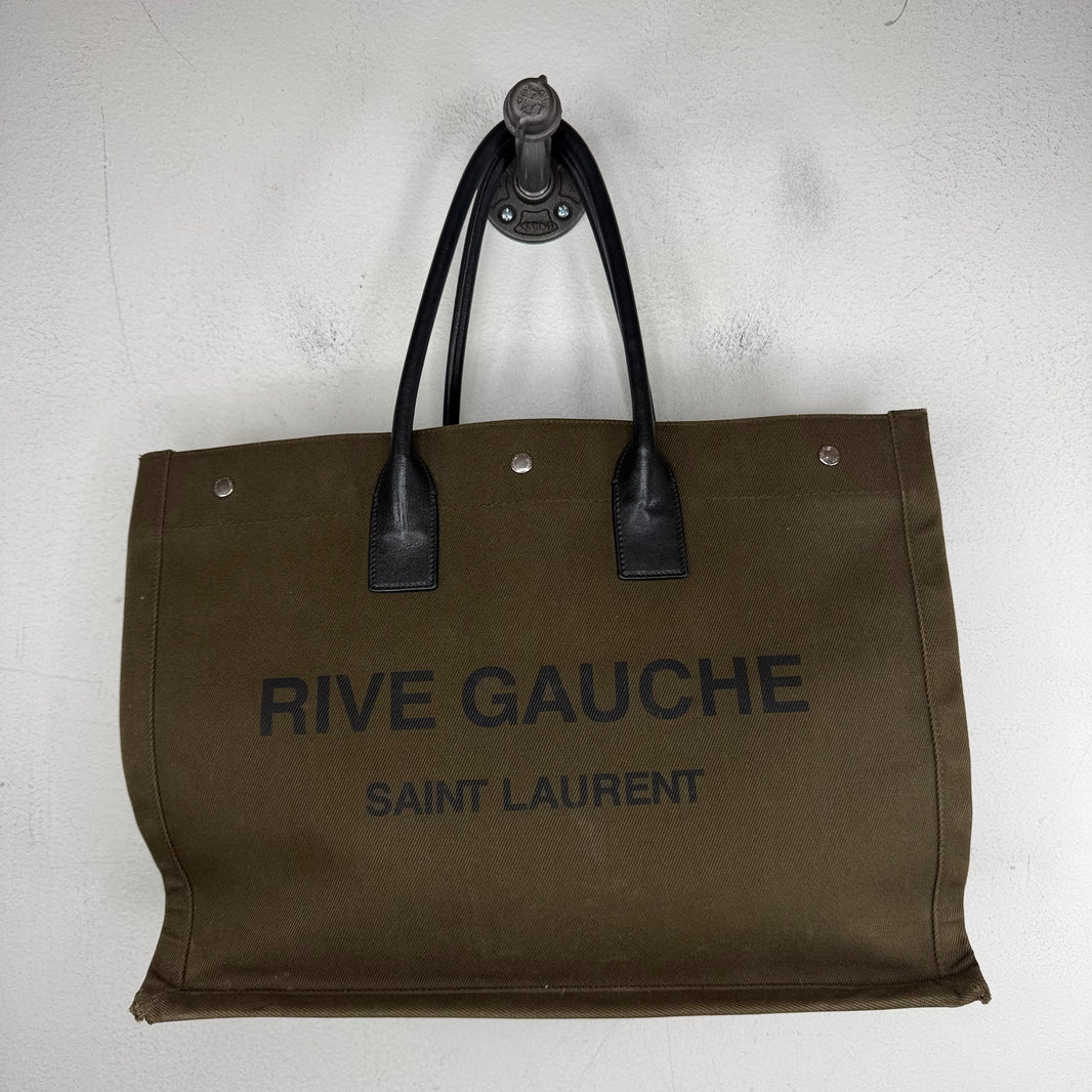 Saint Laurent Green Rive Gauche Canvas Bag
