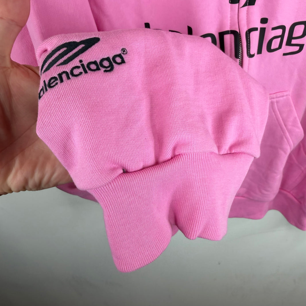 Balenciaga Pink Soccer Zip Hoodie
