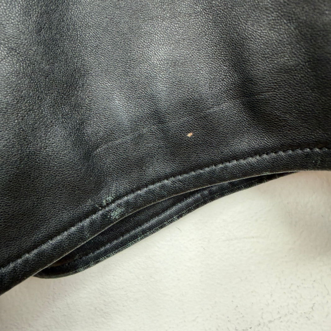 Armani Lamb Leather Zip Up Coaches Jacket