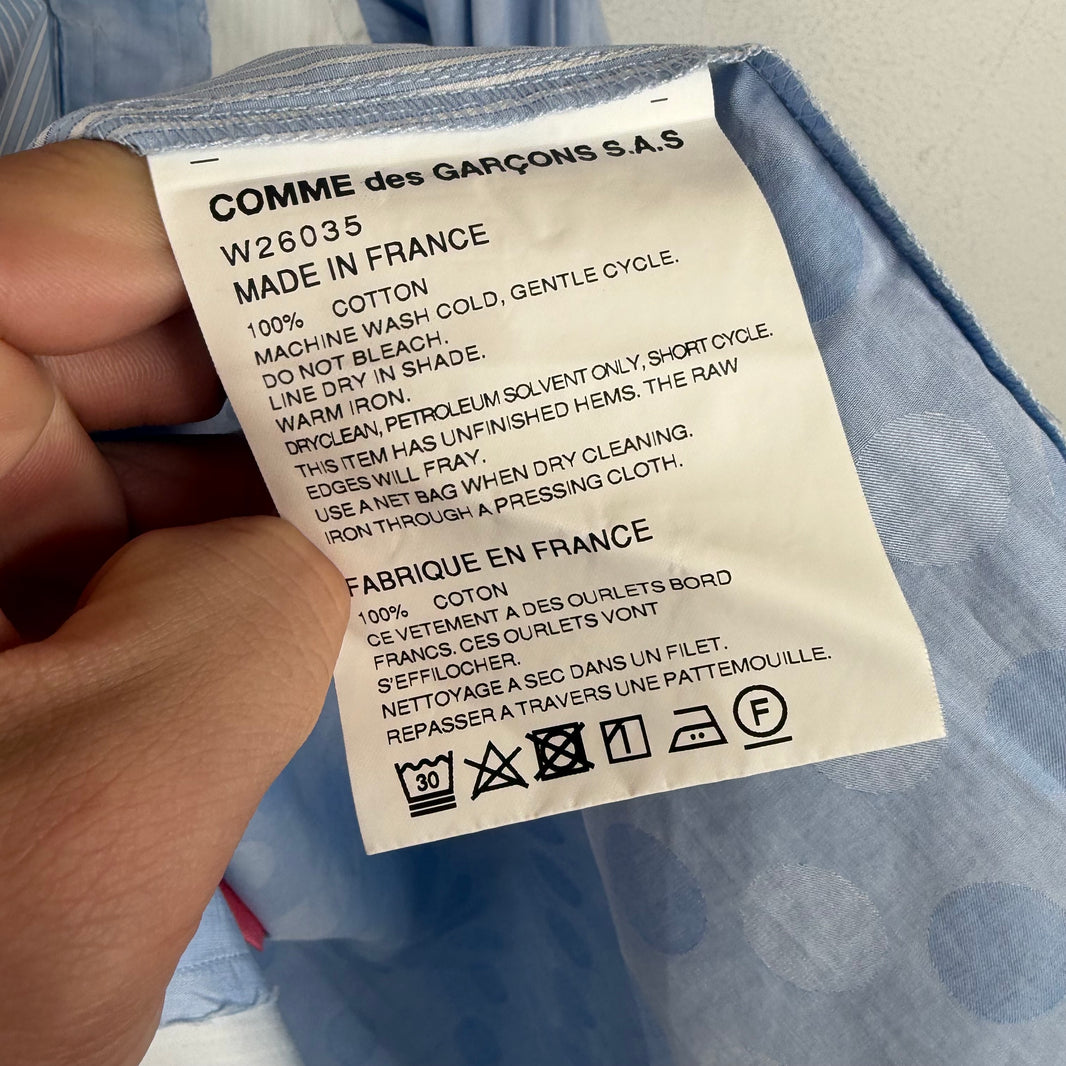 CDG Blue Circle Patchwork Button Up Shirt