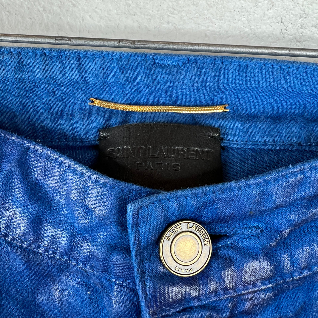 Saint Laurent Blue Waxed D05 Jeans