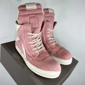 Rick Owens Pink Pony Hair Geobaskets