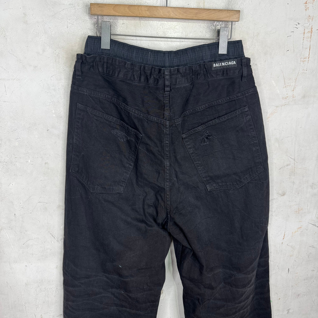 Balenciaga Distressed Double Layered Trouser Jeans
