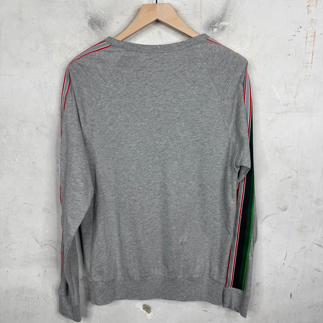 Dries Van Noten Gray Striped Sleeved L/S Shirt