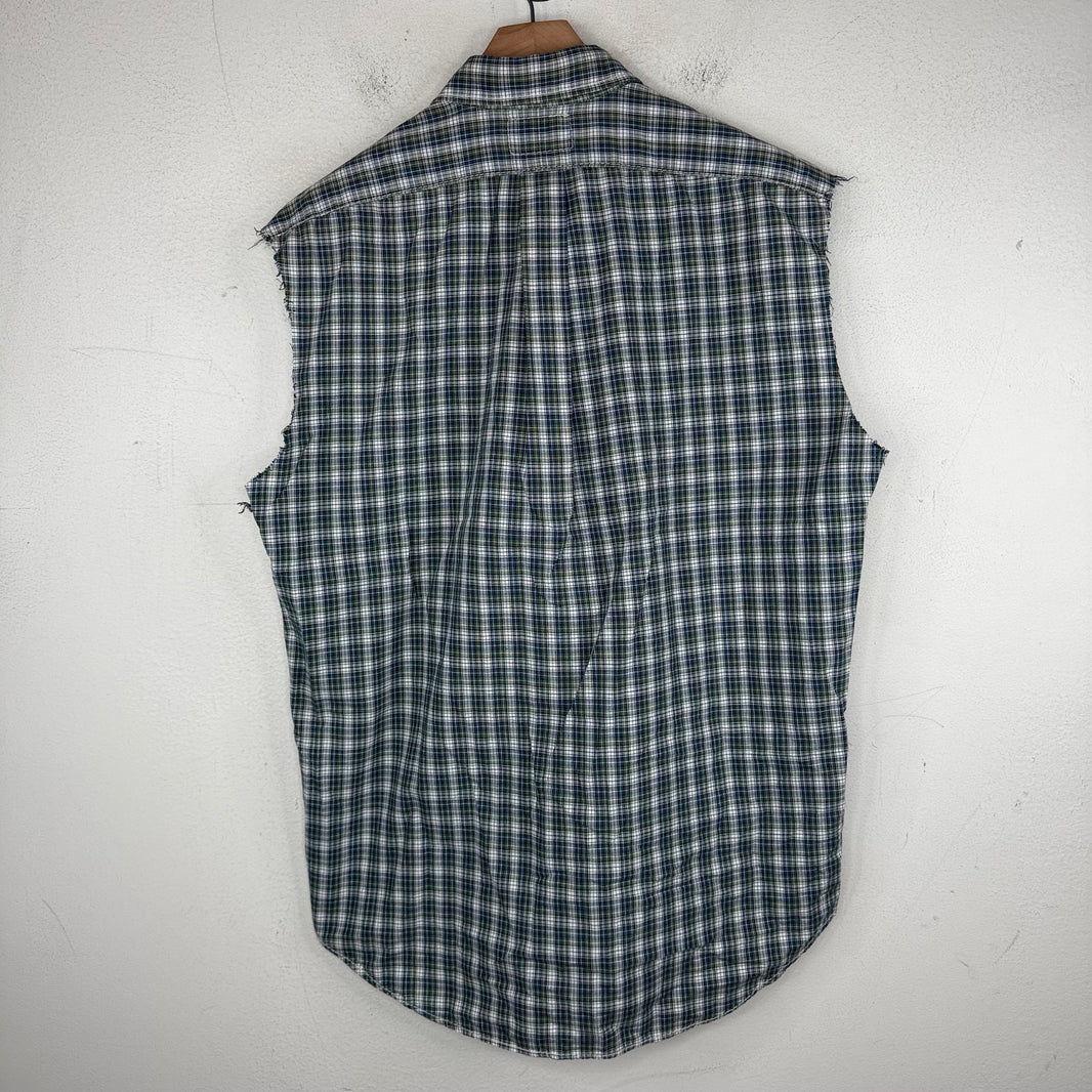 ERL Blue Flannel Cut-Off Shirt