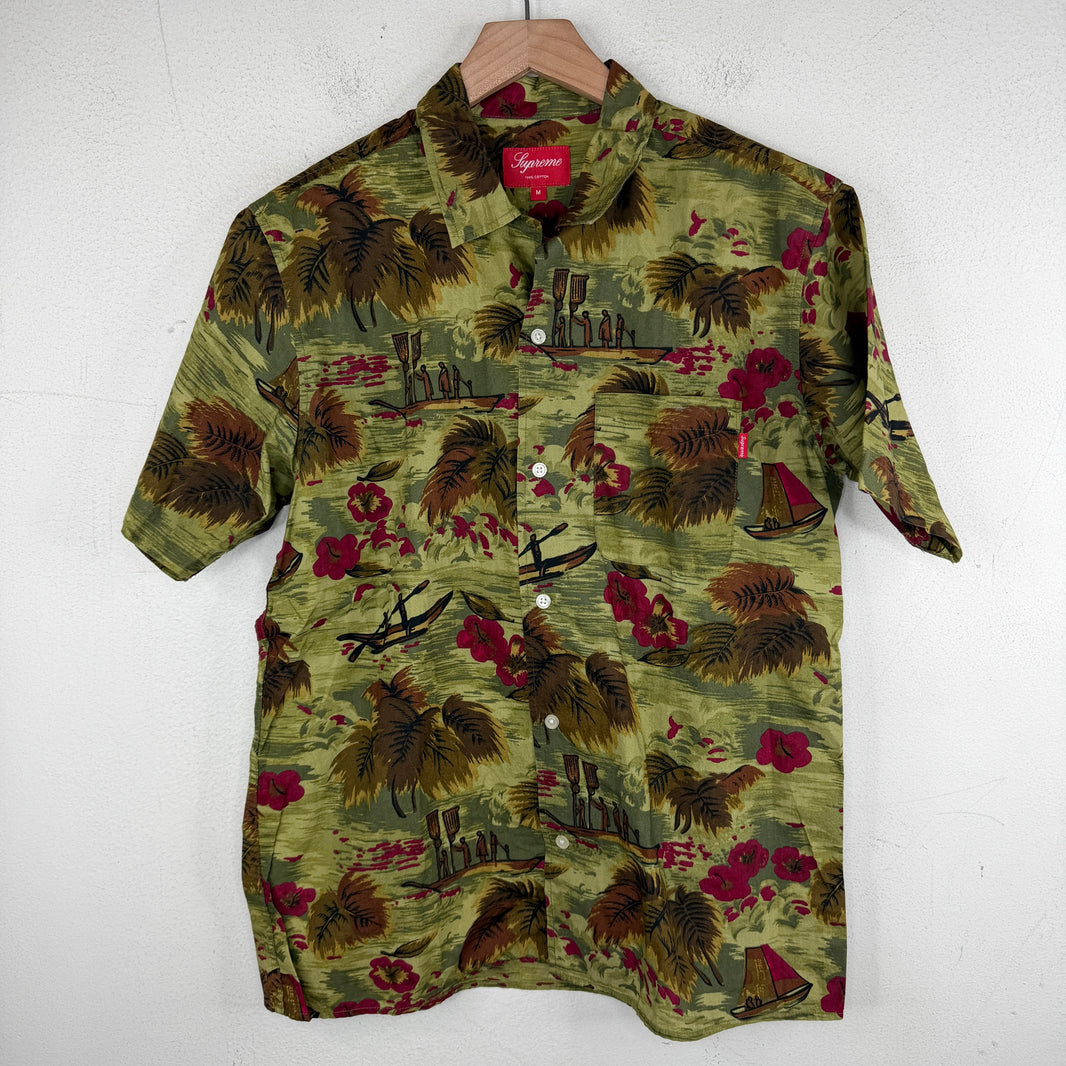 Supreme Olive Floral Button Up Shirt