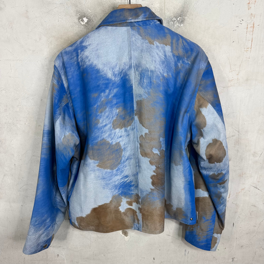 Stussy Cowhide Blue Leather Jacket