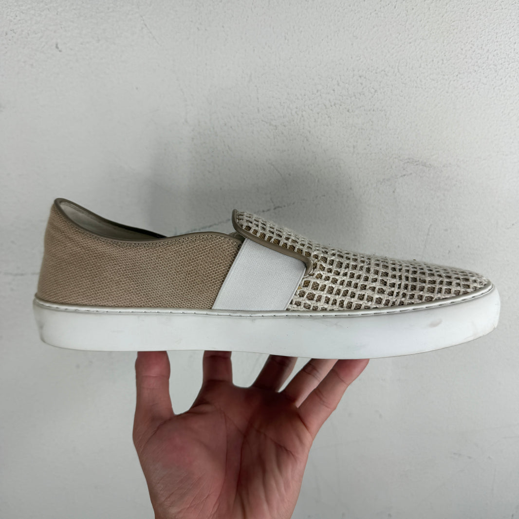 Chanel Woven Checkered Slip On Sneakers