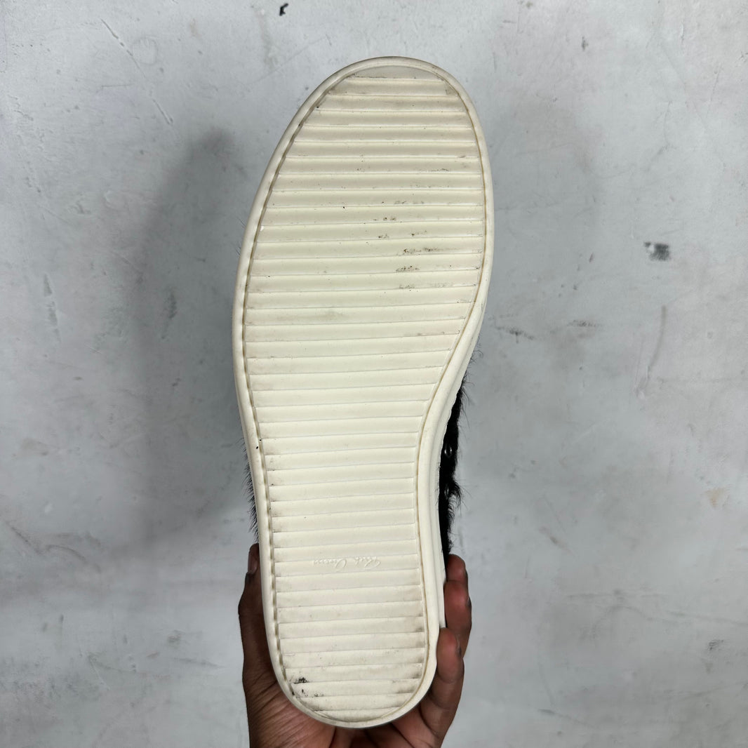 Rick Owens Black Furry Low Ramones Sneakers