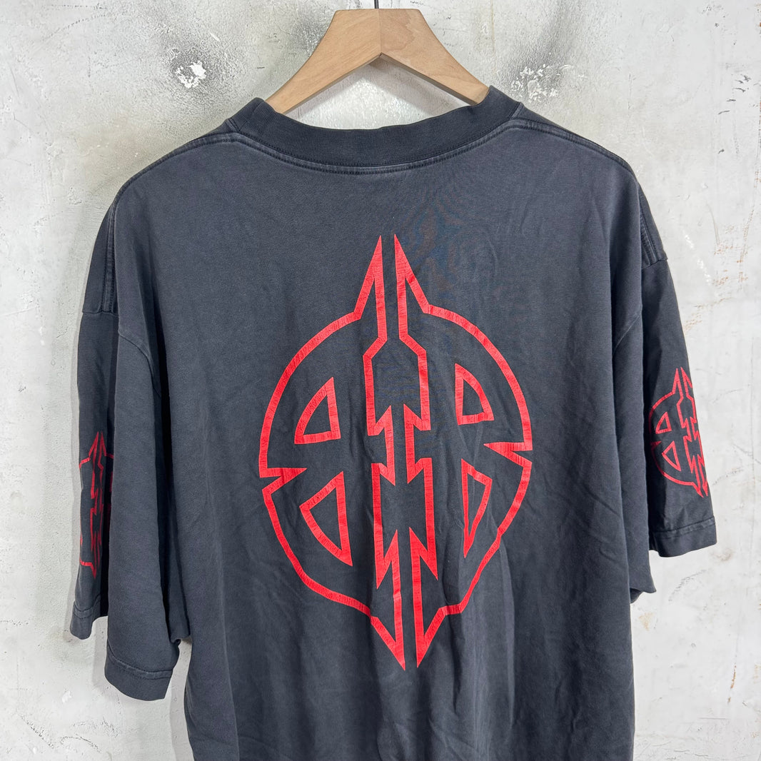 Balenciaga Red Metal Logo T-Shirt