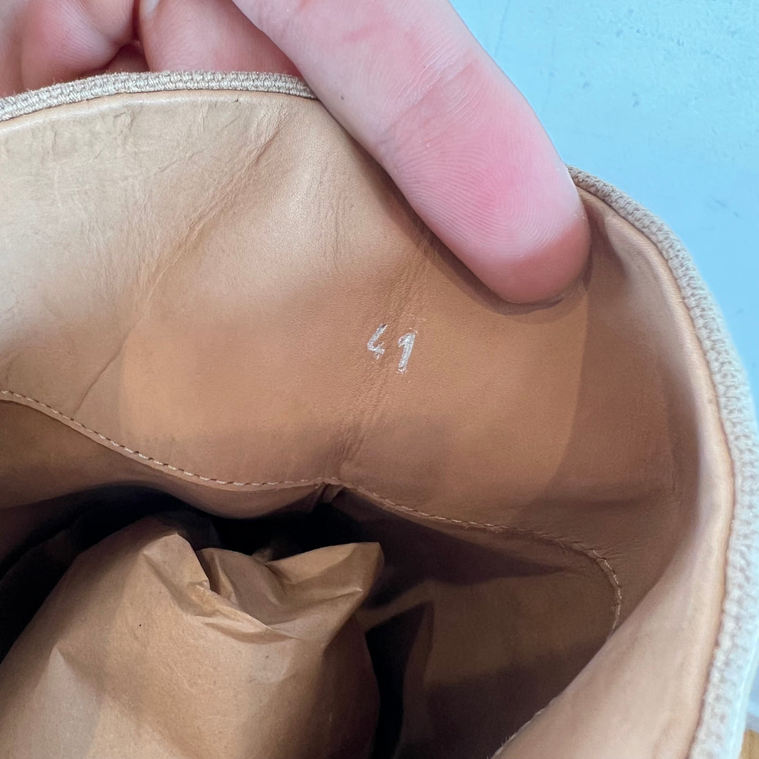 424 Beige Canvas Dragon Rider Boots