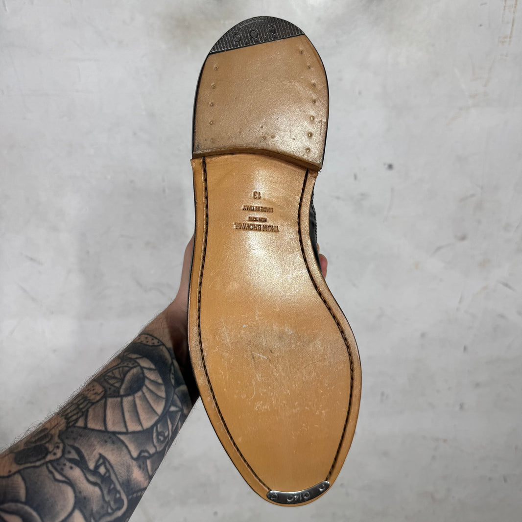 Thom Browne Patent Leather Wing-Tip Lace Up Boots