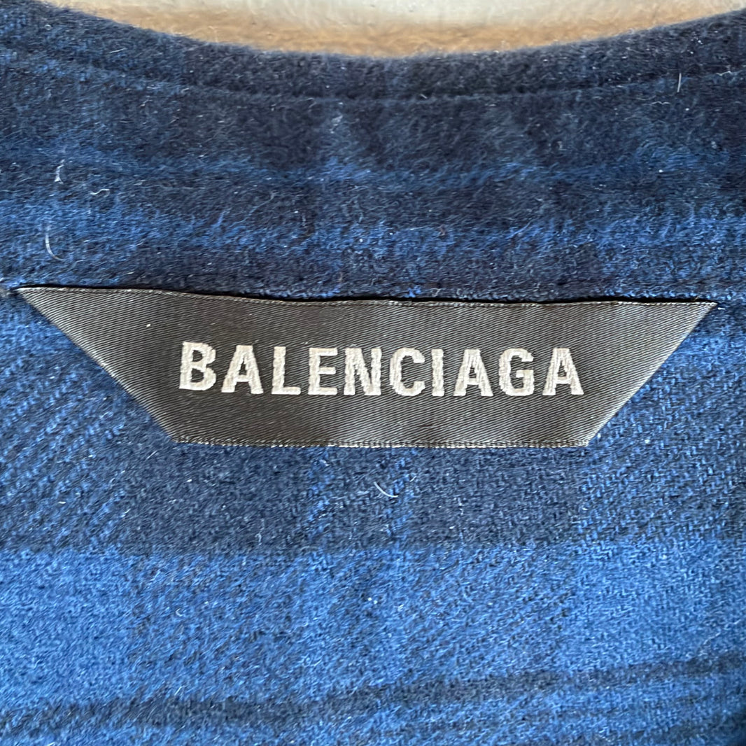 Balenciaga Hybrid Knit Flannel Sweater