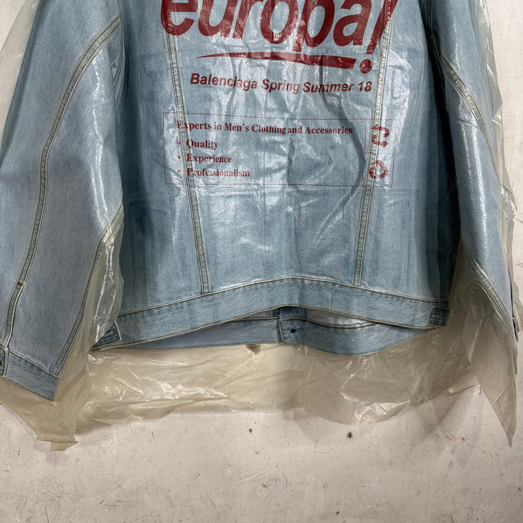 Balenciaga Europa Laminated Denim Jacket