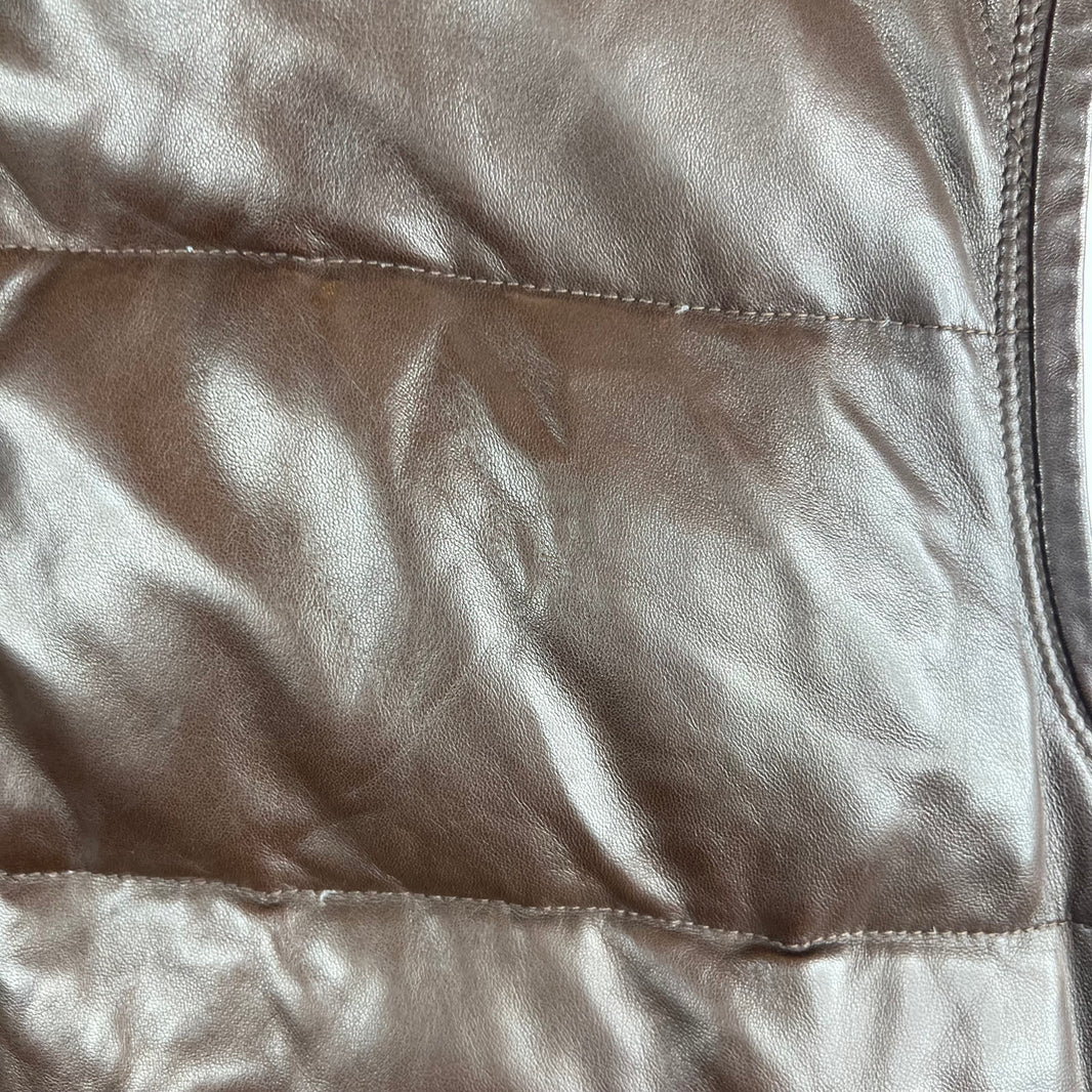 Ralph Lauren Lambskin Leather Puffer Vest