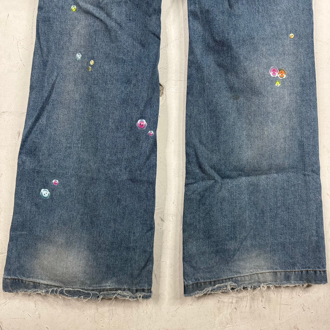 Acne Studios Floragatan Sticker Flared Jeans