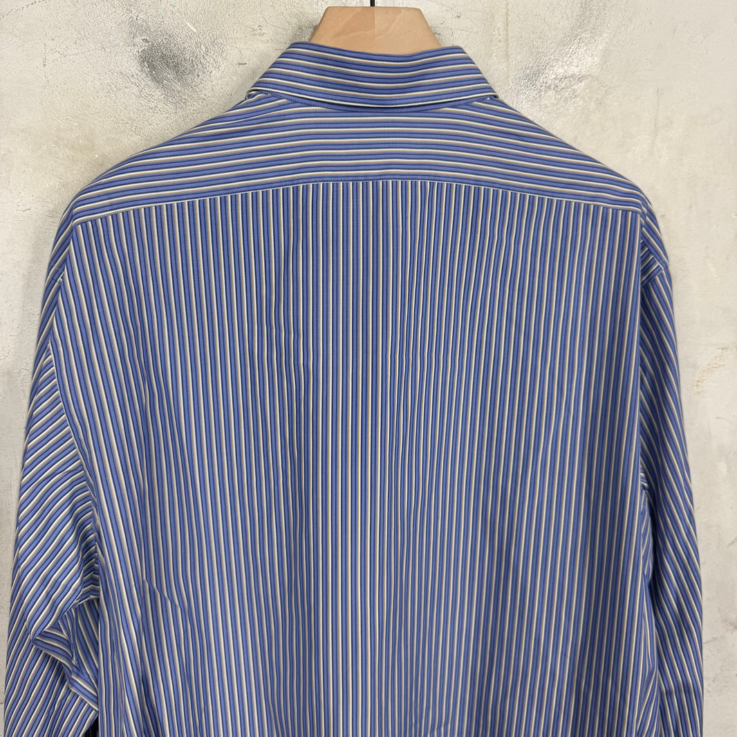 Charvet Pinstriped Blue Shirt