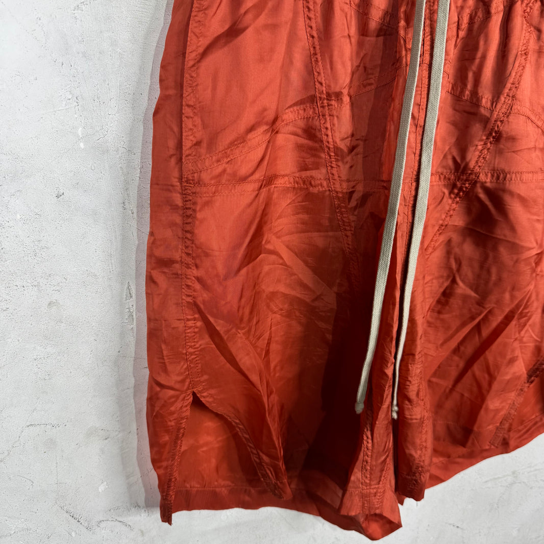 Rick Owens Strobe Cupro Pentagram Shorts