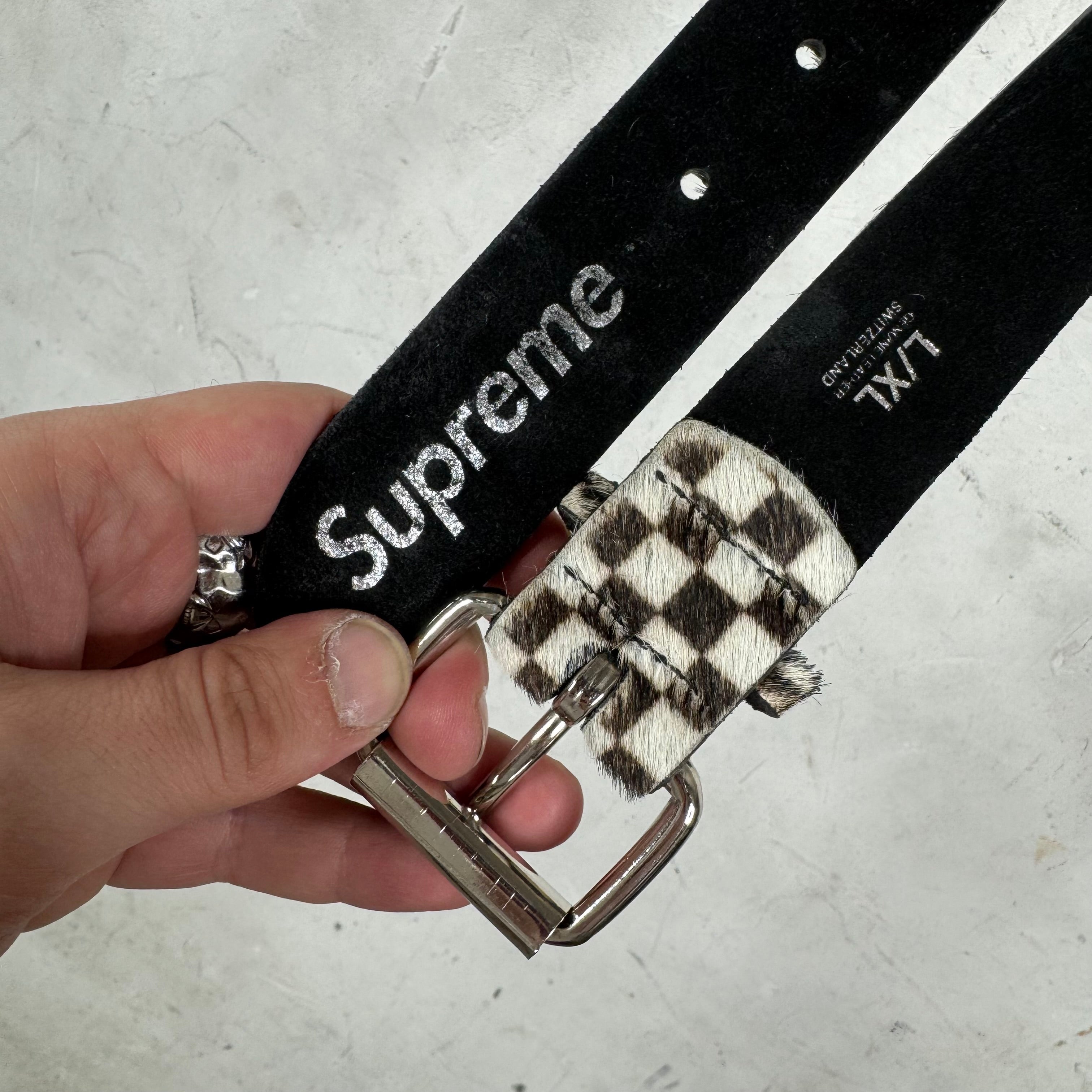supreme checker pony hair belt  16aw 美品 Supreme Checkered Pony Hair Belt – www.Lukes.store