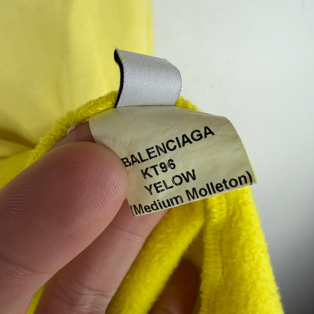 Balenciaga Sample Yellow Distressed Hoodie