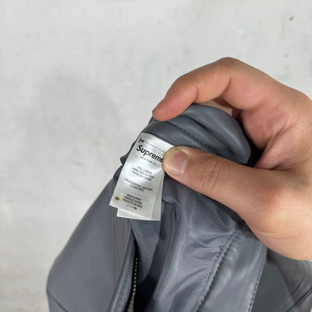 Supreme Grey Leather Pants