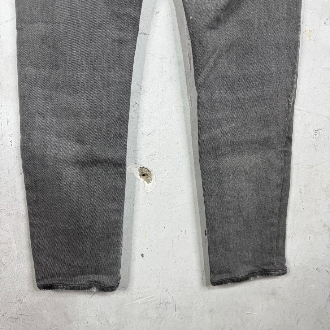 Dior Grey Distressed Quoted Slim Jeans