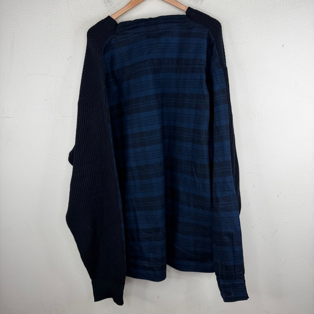 Balenciaga Hybrid Knit Flannel Sweater