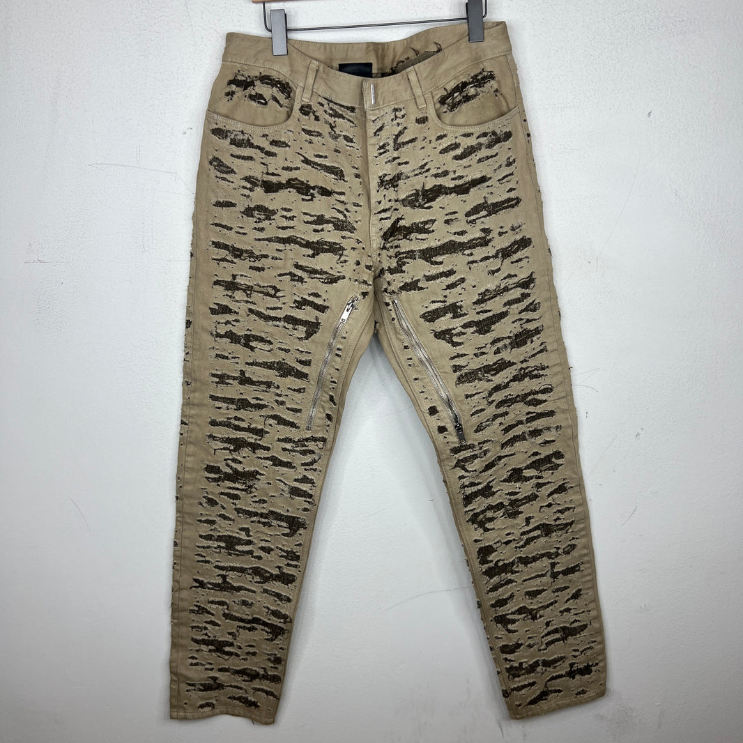 Givenchy Distressed Zipper Denim