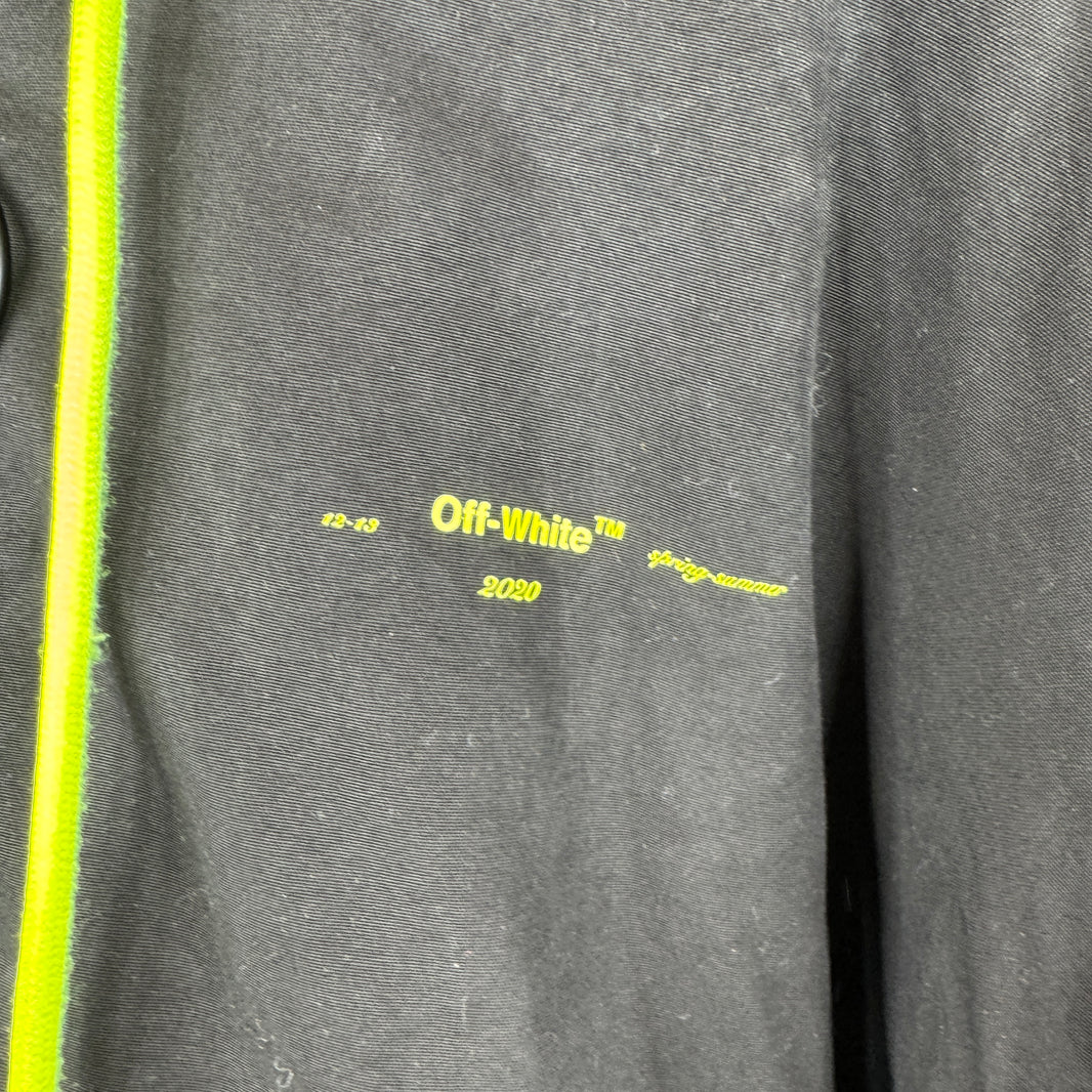 Off White Black Hooded Bomber Jacket
