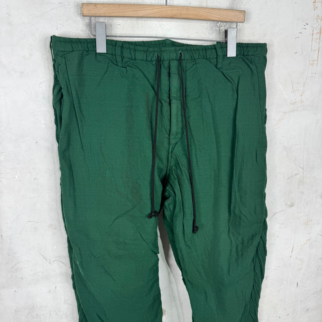 Yohji Yamamoto Green Wool Lined Pants