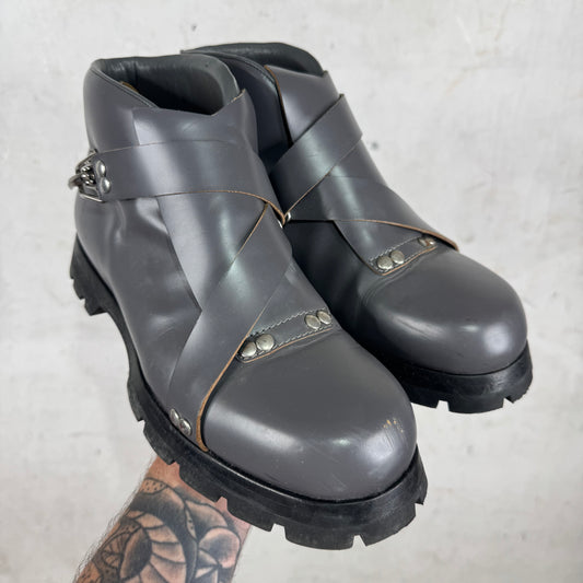 Jil Sander Grey Man Ankle Harness Boots