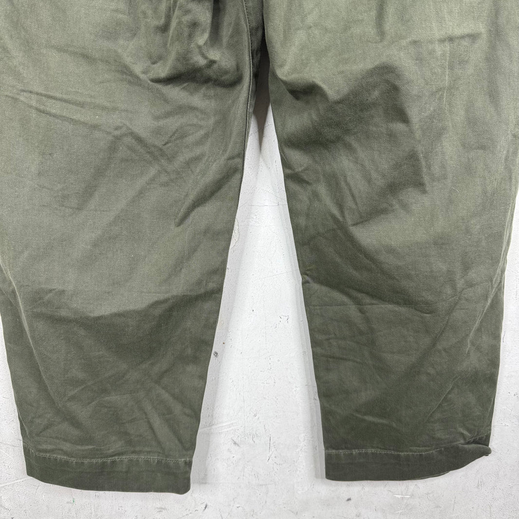 Kapital Green Buckle Back Canvas Pants