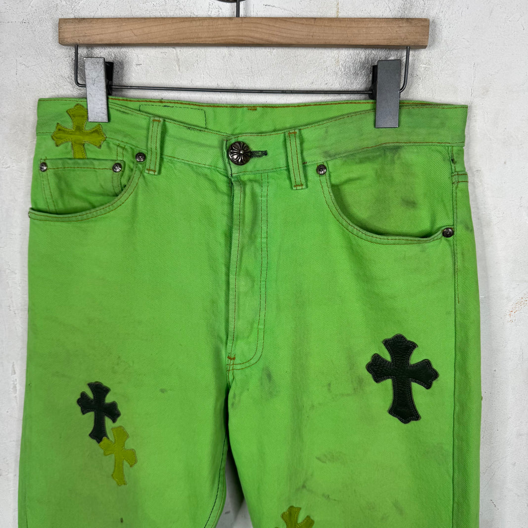 Chrome Hearts Levis Green Patch 501 Jeans