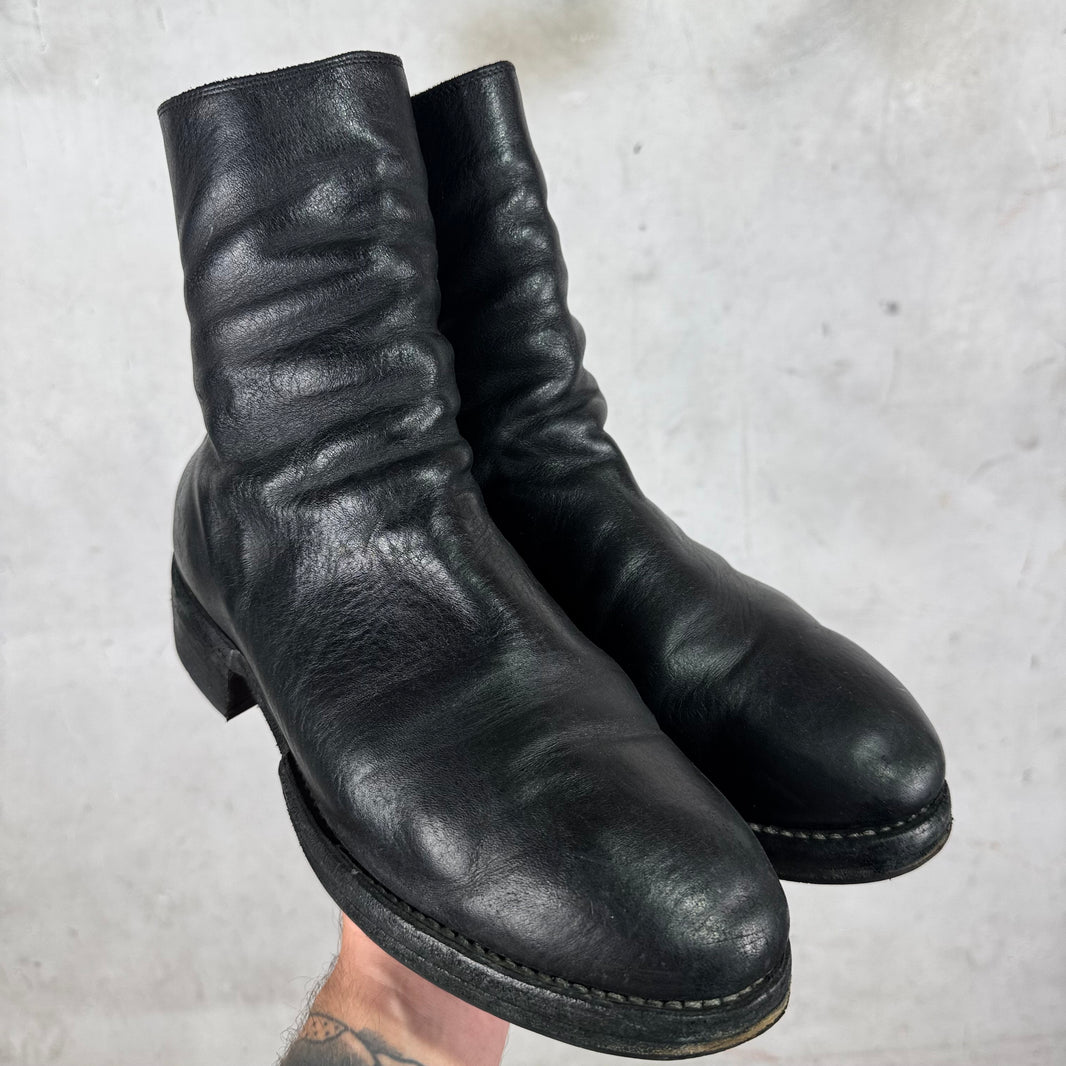 Guidi Black Leather Back Zip Boots
