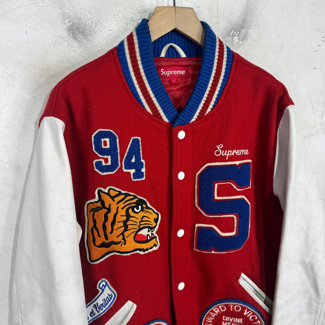 Supreme Red Tiger Varsity Jacket