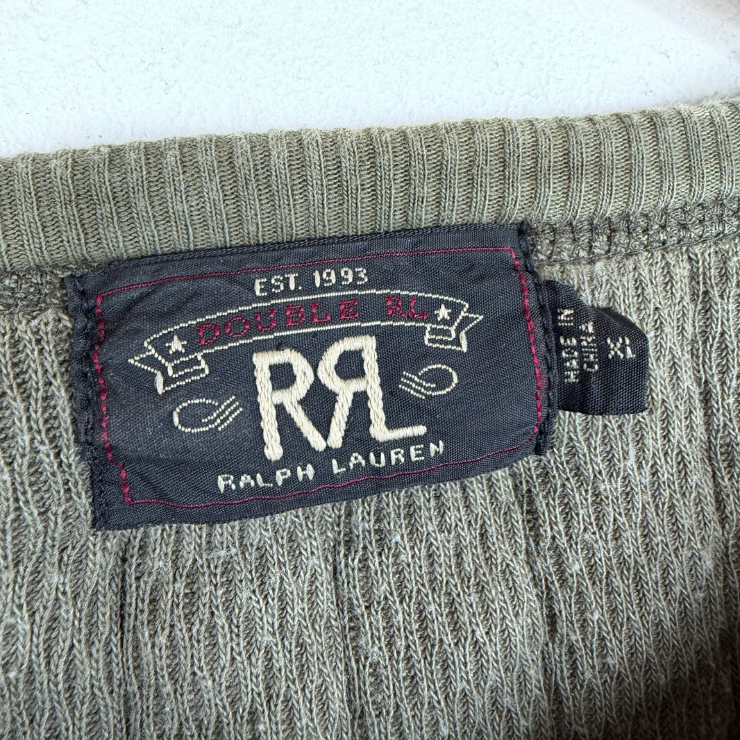 RRL Green Quilted Thermal Sweater