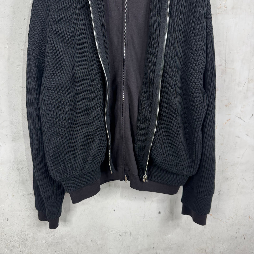 Balenciaga Double Layered Knit Zip Hoodie