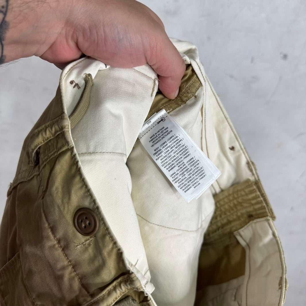 RRL Heavy Tan Zippered Cargos