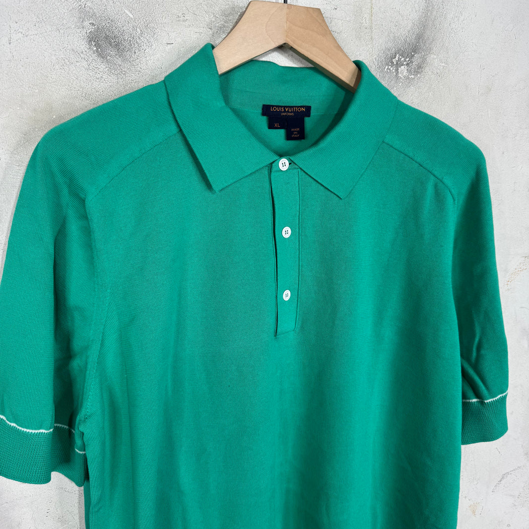 Louis Vuitton Teal Uniformes Knitted Polo