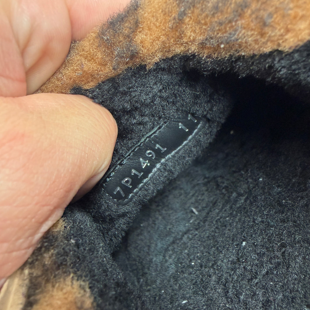 Fendi Zucca Shearling Slippers