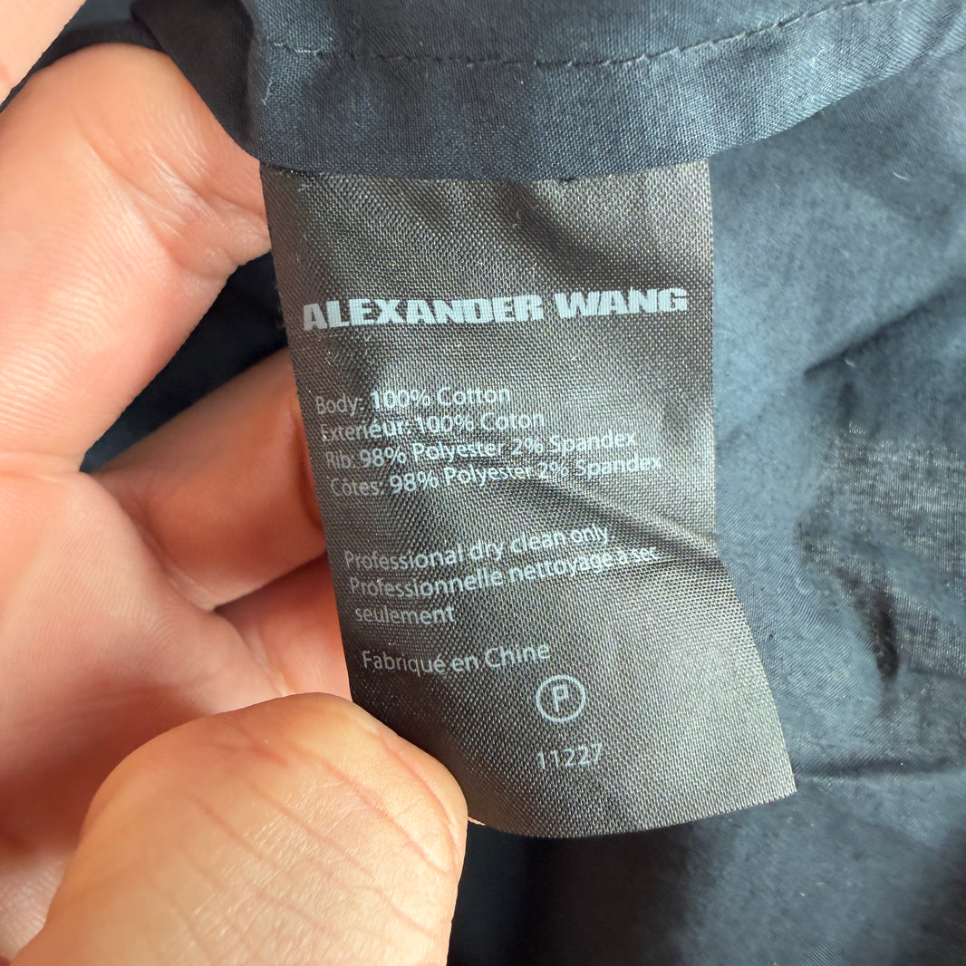 Alexander Wang Navy Zip Detail Button Up Shirt